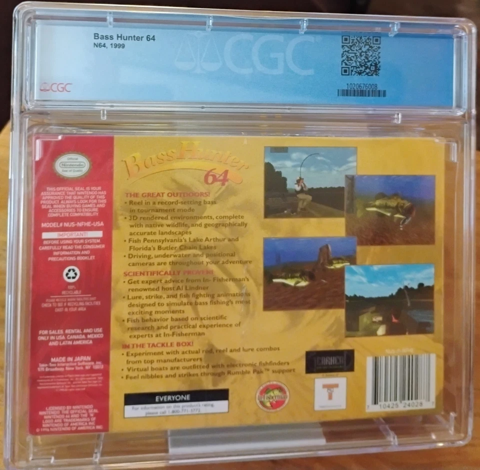 N64 Bass Hunter 64 Sealed CGC 8.0 A+ Nintendo 64 - Image 3 of 4