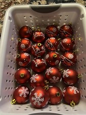 Variety Box of 30 Red Shatterproof Ornaments
