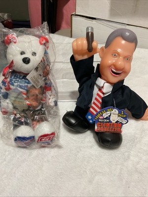 Gallery Treasures 2004 George Bush Cheney Re-Elect 8''  Bear And Clinton Squeezer