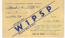 QSL 1948 Maynard MA    radio card