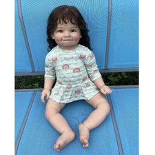 Smile 28" Artist Finished Huge Reborn Baby Doll Hand-Rooted Hair Toddler Girl