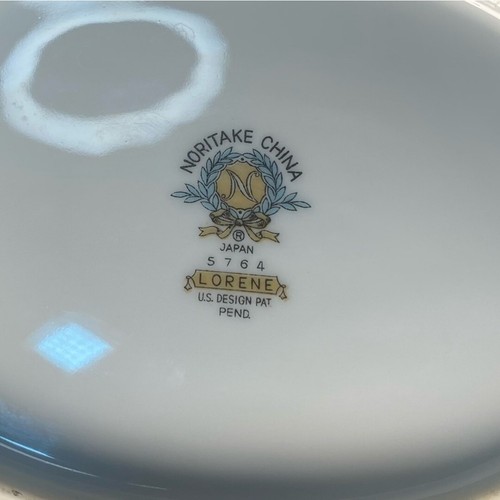 Noritake China Japan 5764 Lorene Oval Bowl Silver Blue - Picture 4 of 4