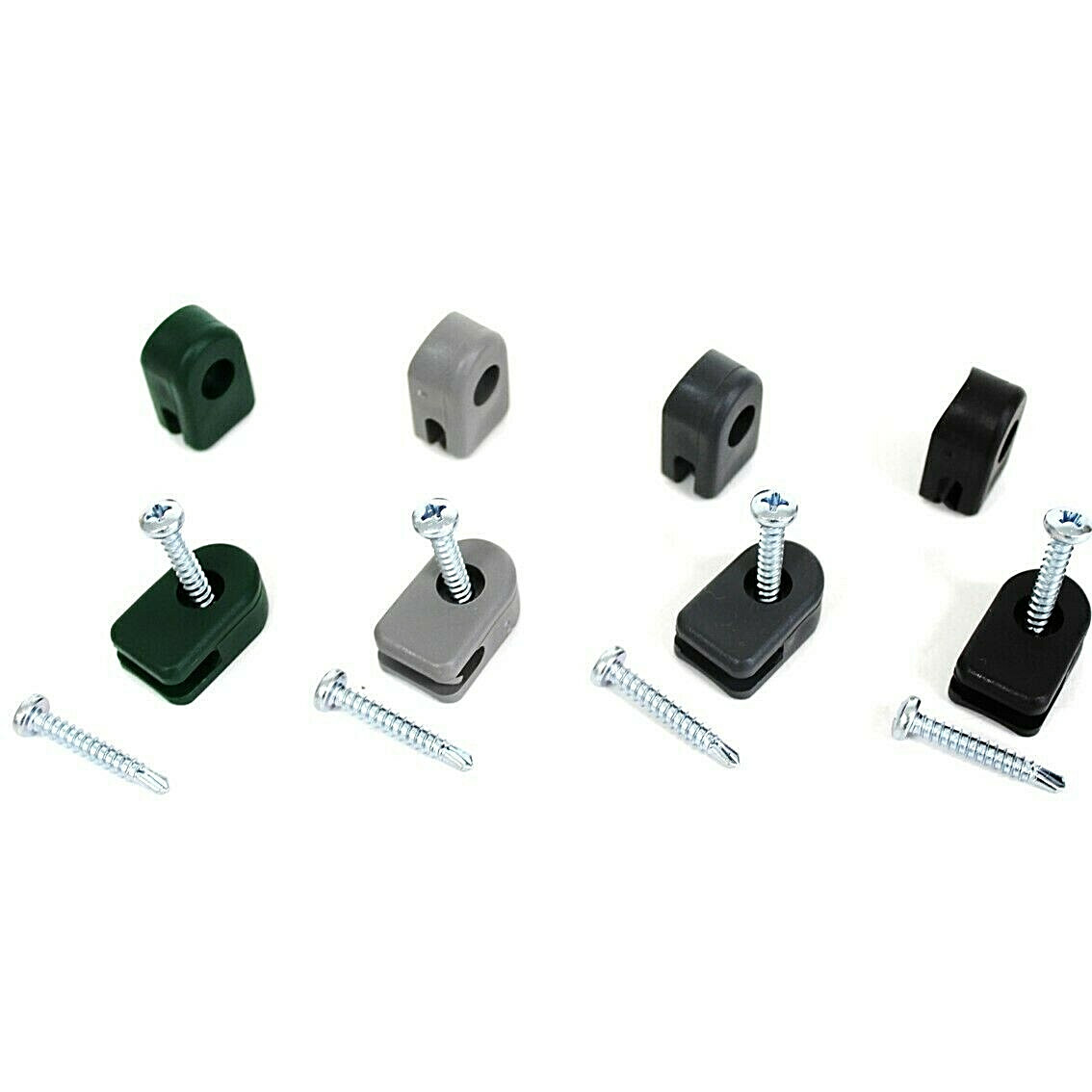 Spanndrahthalter Maschendraht 10, 30, 50, 100 Set Stahlmontage Schneidschrauben