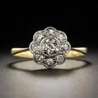 Art Deco Vintage Style Round Cut Lab Created Diamond Engagement 14k Gold FN Ring