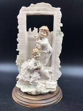 STATUA STATUETTA MINIATURA RAGAZZI CON I GATTI Capodimonte B.Merli Florance 1983