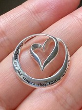 925 sterling silver daughters are like flowers heart pendant