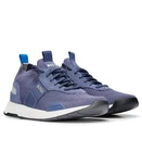 BOSS Men's TITANIUM Low Top Structured-Knit Sock Trainer Sneakers. Color: Blue
