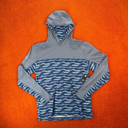 JOHNNIE-O Mens SMALL Braden Navy Blue Performance Hoodie Golf NEW $118