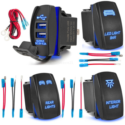 Dual USB Port Rocker Switch & LED Light Bar & Interior & Rear Light & for Can Am