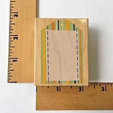 Hero Arts Rubber Stamp - Stitches Stripes Tag - E3456 - NEW