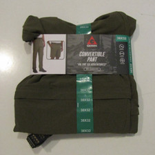 GERRY Convertible Relaxed Fit Pants Green Belted Size 38 W 32 L NWT Mens