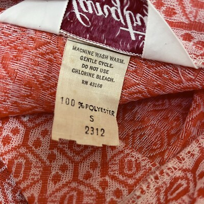 Langtry Ltd Vintage 70's 60's Womens Sz S Small Bodysuit Shirt