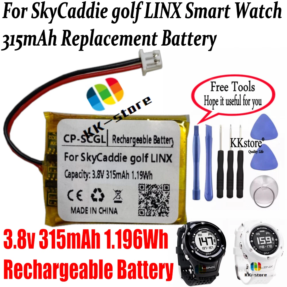 3.8v 1.19Wh 315mAh Replacement Battery For SkyCaddie Golf LINX Smart watch GPS