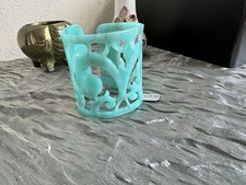 BUFFALO HORN LACQUERED CRAFTED WIDE CUFF BRACELET TURGUOISE XSMALL INDIA