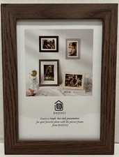BAIJIALI 4x6 Picture Frame   Brown Wood Pattern   Tabletop Display   Modern