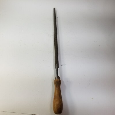 VINTAGE NICHOLSON 13'' Round File Wood Handle