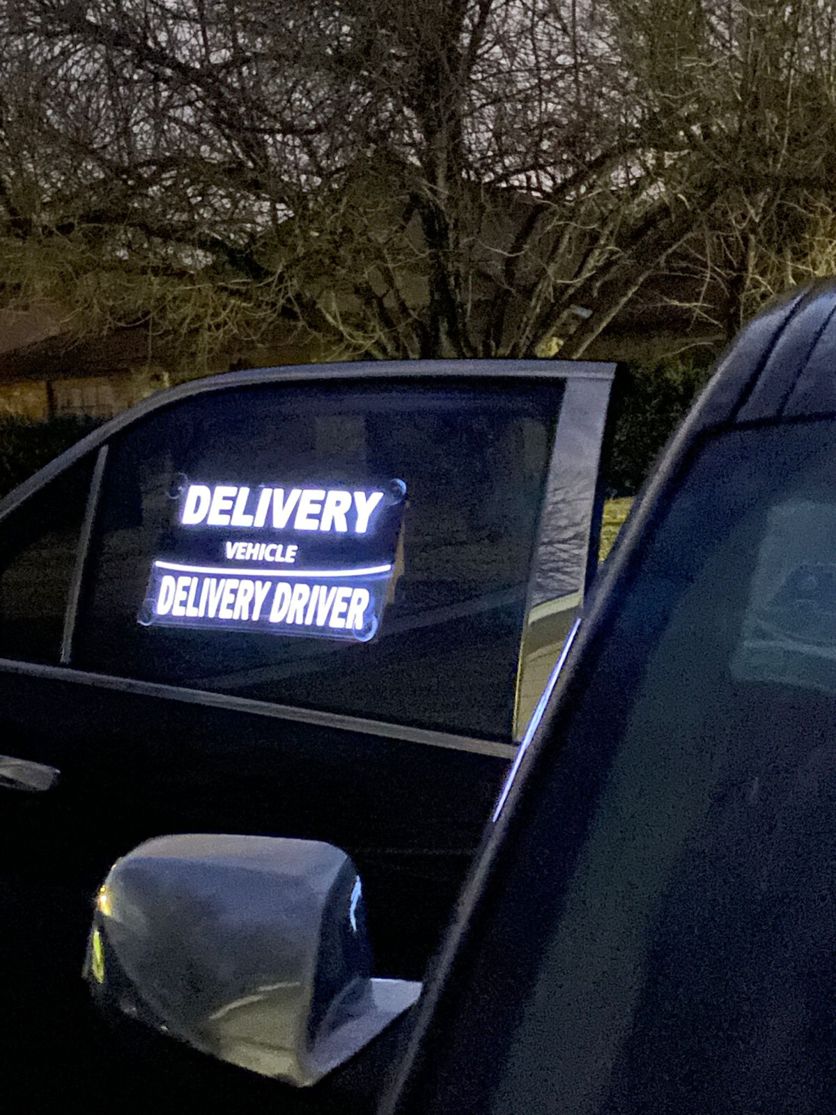 delivery driver car sign