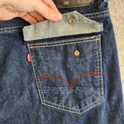 Levis 569 Jeans Mens 40X30 Blue Loose Straight Baggy Y2K Vintage