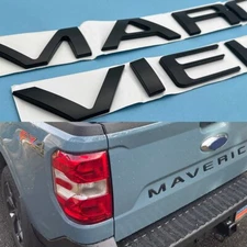 3D Matte Black Rear Tailgate Insert Letters Emblems For 2022-2024 Maverick Truck