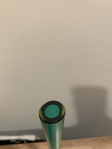 Vintage Murano Uranium Vaseline Vase 12" - Picture 6 of 7