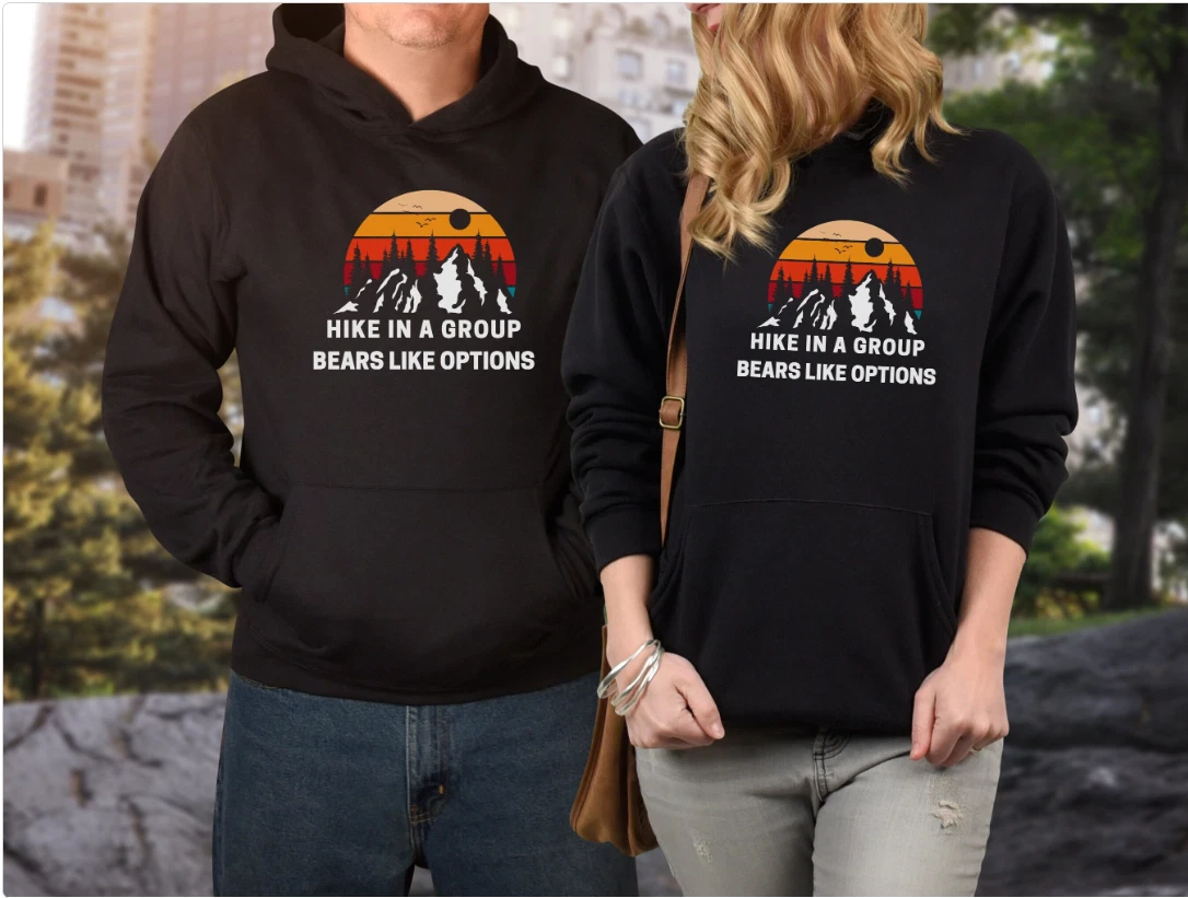 Hiking Sweatshirt, Group Hiking Sweatshirt, Bear Hiking Sweatshirt, Funny Hiking