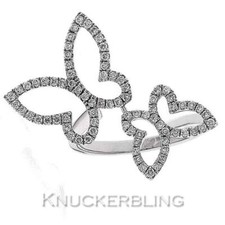 Diamond Butterfly Ring 0.50ct Brilliant Cut F VS in 18ct White Gold