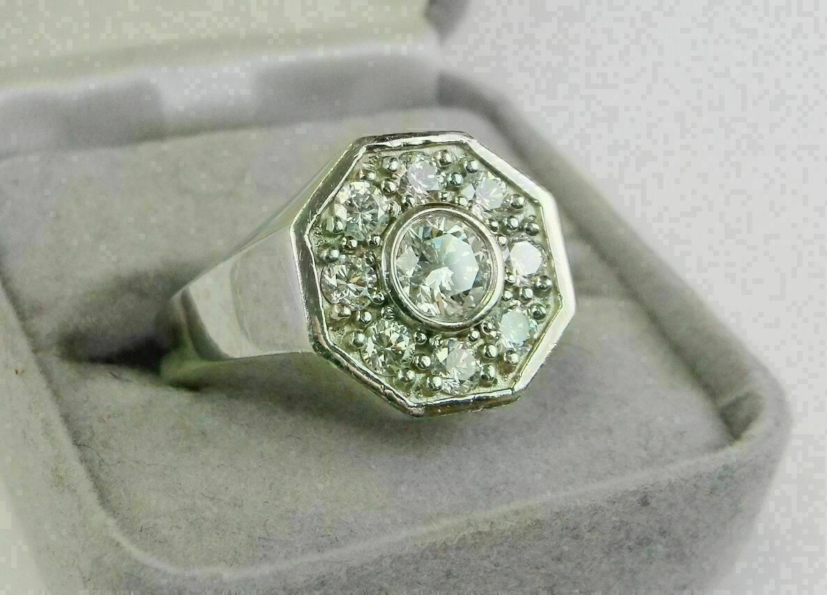 Antique Art Deco 18ct Gold Platinum Classic Diamond Trilogy Engagement Ring  | eBay