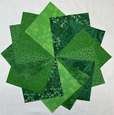 Shades of Green ~ 42 5'' Squares ~ Color Charm Pack
