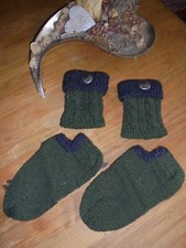 Trachtenstrümpfe Loferl Wadenstrümpfe Handarbeit gestrickt Stutzen grün Gr 30/31