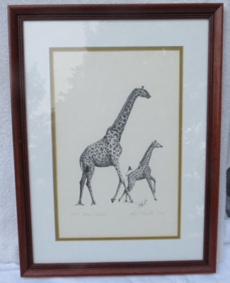 Vintage 1979 Sign print ''Young & Linely'' by Joseph Hackett-Framed 20.75'' x 15.5''