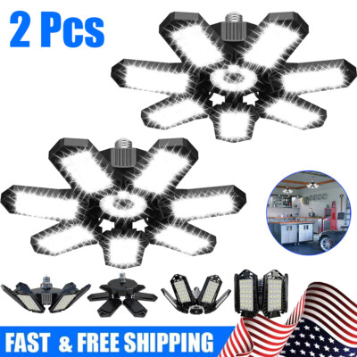 2PCS LED Garage Light Super Bright Deformable  Work Shop Ceiling Lights 178 LED