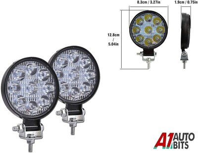 2x 27W LED Rund HQ Vorne Bull Rammschutz Mini Spot Lichter Tag Lampe Kfz SUV 4x4