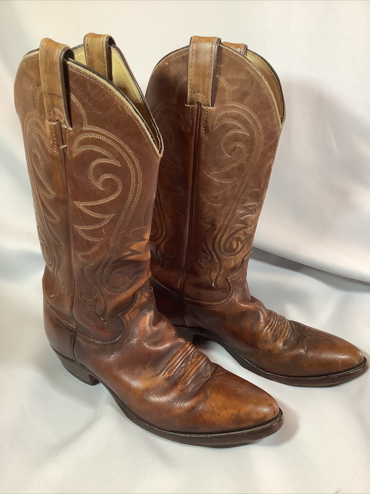 JUSTIN Men's 8D Brown Western Cowboy Boots Style J2… Gem