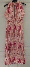 Loraine Collection Orange & Pink Halterneck Midi Dress - Onesize (UK8-14) BNWT
