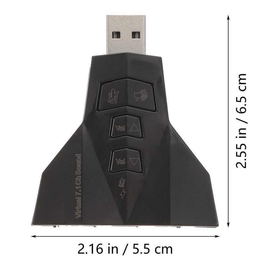 USB Externer 7.1 Kanal Audio Adapter 3D Stereo Externe Soundkarte Dual - Bild 4 von 4