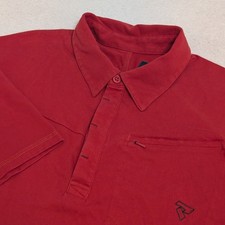 Eddie Bauer Polo Shirt Mens Large First Ascent Hiking Outdoor Casual Zip Pocket