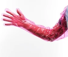 50x Guantes largos veterinarios desechables para vendaje de brazo completo