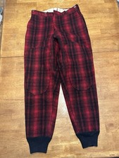 Vintage 60s Woolrich Red Plaid Hunting Wool Pants 28 Talon
