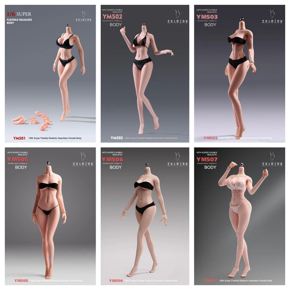 YM 1/6 Scale Female Seamless Action Figure Body 12in Sexy Bust Soldier Model Toy - Image 3 of 4