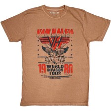 Van Halen T Shirt World Invasion Vintage Band Logo new Official Unisex Pink