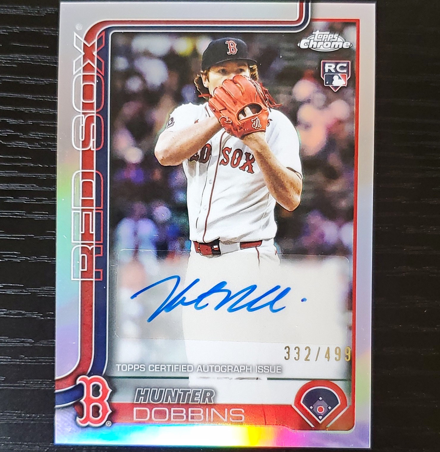 Topps Chrome Update Series 2025 Hunter Dobbins Red Sox Rookie Auto Refractor