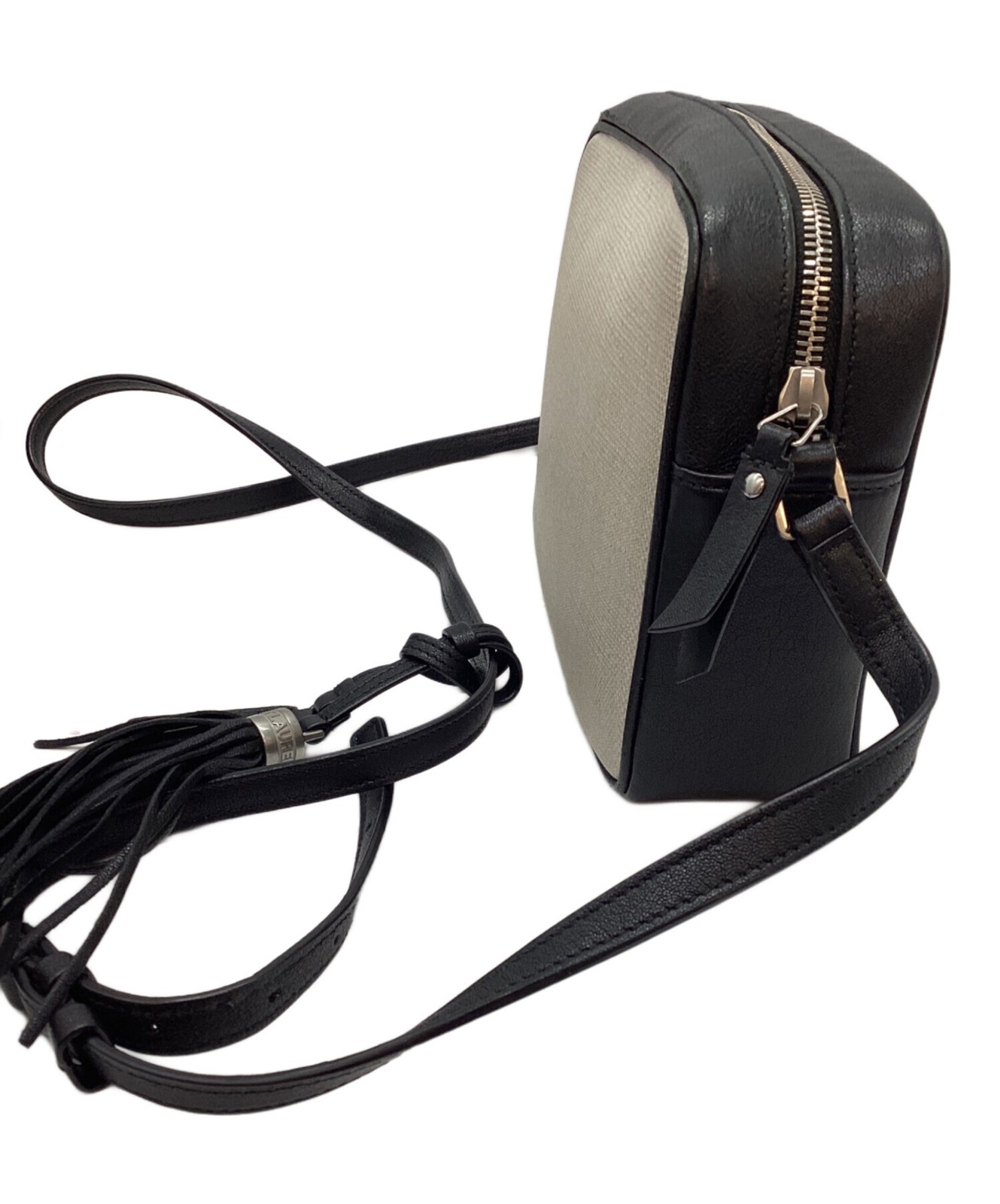 Borsa a tracolla Saint Laurent Paris nera x avorio