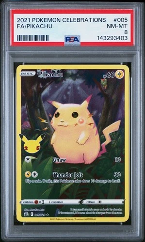 2021 POKEMON CELEBRATIONS #005 FULL ART/PIKACHU PSA 8