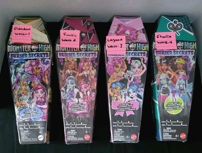 Monster High Buried Secrets Mixed Wave Lot of 4 Dolls~ Sealed~NEW