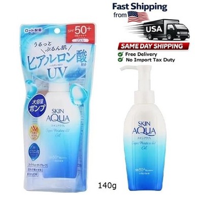 US Seller: Rohto SKIN AQUA Super Moisture Gel Japanese Sunscreen SPF50+ 3.88oz 