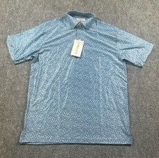 Collars  Co Men  s Small Blue Floral Dress Collar Polo Shirt Featherweight NWT