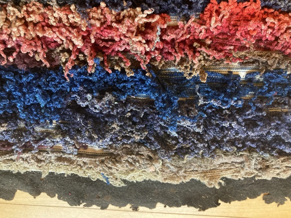 Rare! Antique primitive Shaker Sheared decorative American rug - Image 4 of 4