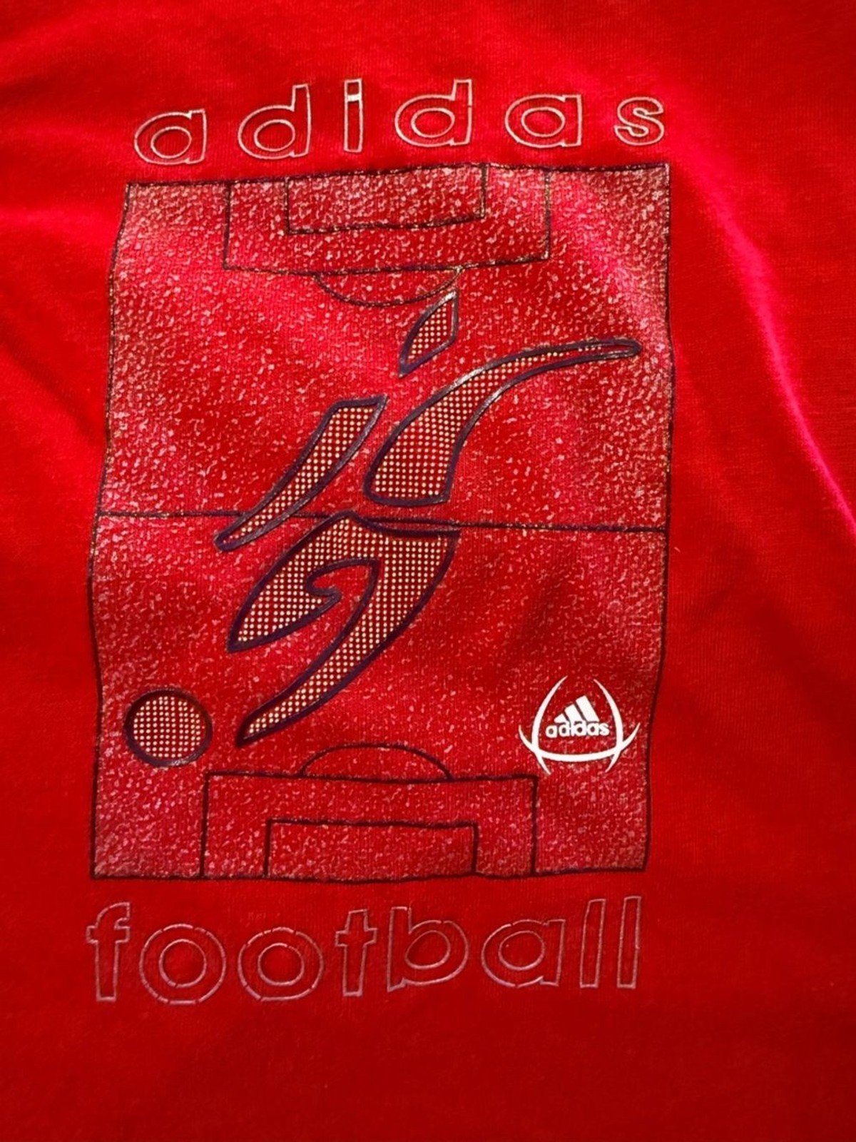Vintage 2000s Adidas Soccer Graphic Tee Red Mens XL Y2K