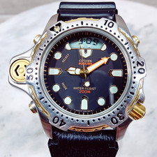 VTG Citizen Aqualand Promaster Diver Watch 50mm Hybrid Depth Meter C023-089405