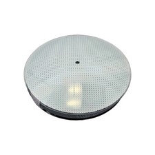 Vintage MidCentury 13  Flush Mount Ceiling Round Light White Dot Glass/Alum Base